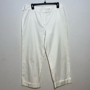 Charter Club Women’s white Cotton Capri Pants Vacation Beach Size Large